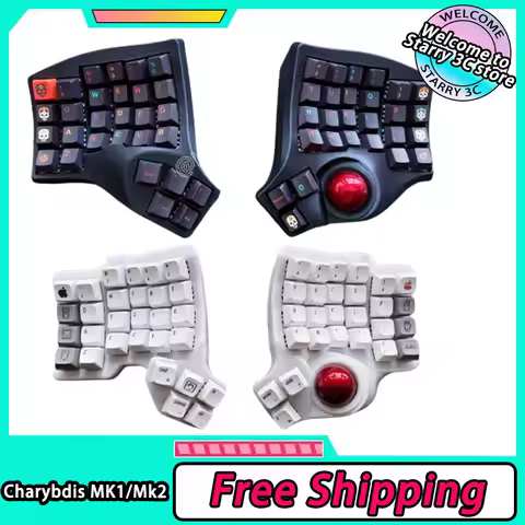 Charybdis Mk1/Mk2 4x6 Split Keyboard Kit Custom Hotswap Wired Dual-Mode Trackball Mechanical Bluetoo