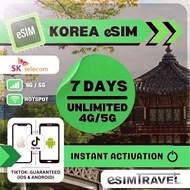 eSIM Korea Unlimited 5/4G South Korea eSIM, Korea Travel esim