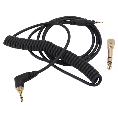 3.5mm Plug Headphone Cable Replacement with 6.35mm Adapter for Pioneer DJ HDJ-CUE1BT HDJ-X5 HDJ-X7 H
