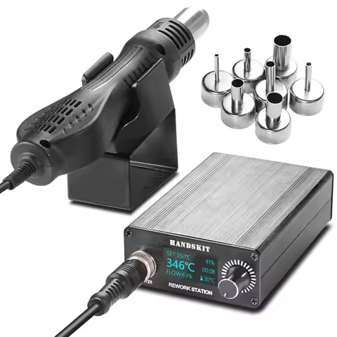 AC 100-240V 700W Intelligent LED Digital Display Hot Air Gun T12 100-550℃ Temperature Adjustable Por