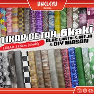 Tikar Getah 6 Kaki Alas Lantai & Meja/DIY-Hiasan/Lebar 183cm(6kaki)/0.40mm Terbal/TG-6KAKI