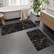 Marble style Anti Slip Bathroom Rug Water Absorb Diatom Mud Quick Drying, Toilet Mat Wear Resistant 