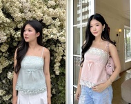 Blair Lace Top เสื้อลูกไม้สายเดี่ยว (Pink & Baby Blue)