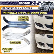 Car Perodua Myvi SE 2008 - 2010 Front Fog Lamp Foglamp Frame Cover Chrome Black Carbon Accessories B