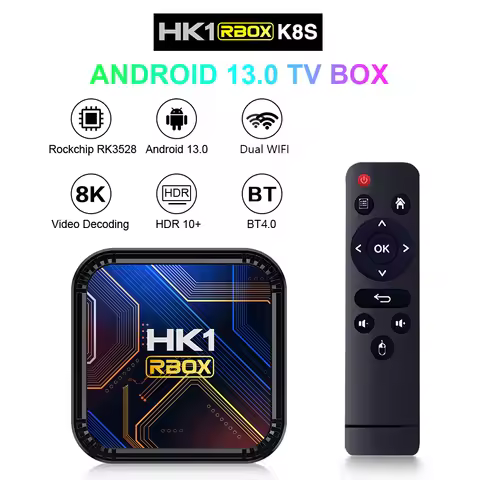 2023 HOT Rockchip3528 Quad-Core HK1 RBOX K8S Smart TV Box Android13 Wifi6 8K HD BT 4G 64GB Set Top B