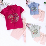 Kids Short Sleeves Samfu Cheongsam Kids Boy Chinese new Year CNY | Baju raya cina budak lelaki