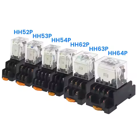 DPDT Power Relay 12V 24V 220V HH52P HH53P HH54P HH62P HH63P HH64P Electromagnetic Coil Universal Min