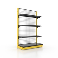 Kefva ชั้นวางสินค้า 4 ชั้น รุ่น Laser Diamond | สีเหลือง-ดำ ขนาด 40x90x150 ซม. | ชั้นเชลฟ์มินิมาร์ท 