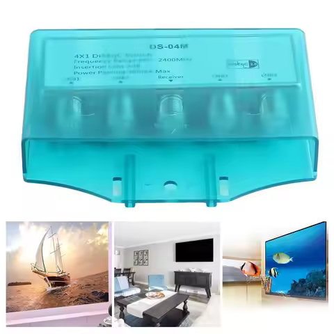 Hot 950-2400MH DS-04M Satellite TV Waterproof 4x1 DiSEqC Switch Antenna FTA Dish Flat LNB Multiswitc
