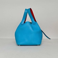 HERMES Picotin18菜籃子3P馬卡龍TC皮C刻銀扣肩背包