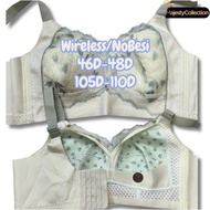 46D 48D 48E No Besi Bra Span Lembut Lace Wireless Baju Dalam Tanpa Dawai plus size