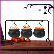 Black Cauldron Cauldron Halloween Decoration Iron Bucket Pot for Candy Servers Treats Home Kitchen D