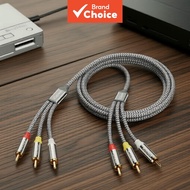 Riksoin 2M/6.6FT Braided AV Cable 3RCA to 3RCA Audio Video Cord for Amplifier Pro Kabel AV Riksoin 2