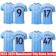 YB 23/24 Manchester City jersey Jersey Haaland De Bruyne Grealish Mahrez Foden football T-shirt spor
