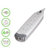 Belkin 4 Way Surge With Ariel Protection (2M) F9H402sa2M-MY