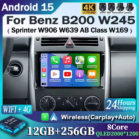 Carplay Auto For Mercedes Benz B200 Sprinter W906 W639 AB Class W169 W245 Multimedia Car Radio Playe