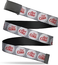 Adjustable Belt, Clamp Buckle, Cut-to-Fit, Diet Coke Bottle Caps Grays White Red
