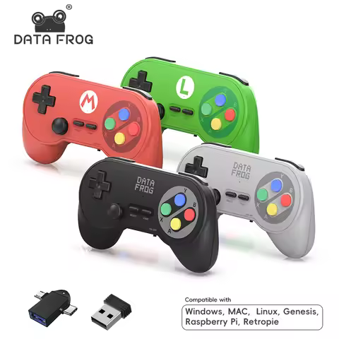 PC07 Wireless Controller Retro Gamepad, Plug and Play for PC DInput, Android TV Box, Emulator Arcade