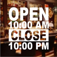 Open Hours Sticker Glass Door Cafe Office Resto Sticker Clock Open type 7