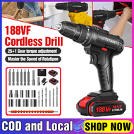 XTITAN 188VF Cordless Impact Drill Electric Drill Hand Drill Impact Driver Cordless Rechargeable Drill Machine Power Tools Cordless Drill Bits with Accessories