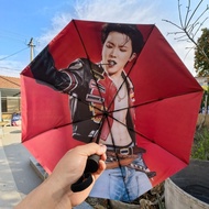 BTS J-HOPE Abs Umbrella Automatic Vinyl Sunny Umbrella Fan Support Gift Umbrella