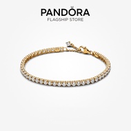 Pandora 14k Gold Plated Sparkling Tennis Bracelet