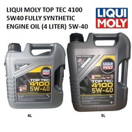 LIQUI MOLY TOP TEC 4100 5W40 FULLY SYNTHETIC ENGINE OIL (4 / 5 LITER) 5W-40