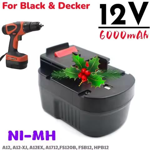 12V 6.0Ah NI-MH Replacement Battery for A1712 FS120B FSB12 HPB12 A12 A12-XJ A12EX FS120B FSB12 FS120