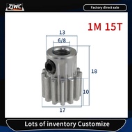 1Pc 1M15T Spur Gear Bore 5/6/6.35/8mm Motor Gear Low 45# Steel Material High Quality Metal Gear For 