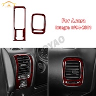 Wood Grain Dashboard Air Outlet Frame Sticker For Acura Integra 1994-2001 Auto Accessories