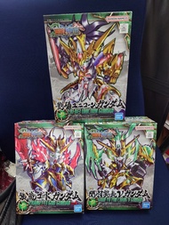 全新 Bandai SD Gundam 高達模型 三國創傑傳 01 劉備Unicorn Gundam / 02 關羽Nu Gundam / 03 張飛God Gundam