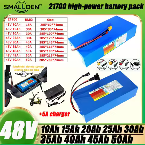 New 48V 50AH 45AH 40AH 35AH 30AH 25AH 20AH 15AH 10AH 21700 lithium battery pack 3000W motorcycle tri