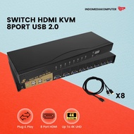 KVM HDMI Switch 8Port USB 2.0 (Metal)+HDMI Switch Cable KVM 4K 8Port HDMI Switch USB 2.0