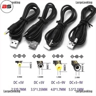 BS USB Port To 2.5 3.5 4.0 5.5Mm 5V DC Barrel Jack Power Cable Cord Connector Black