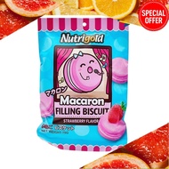 (HALAL) Biskut Macaron Perisa Strawberi, Macaron Filling Biscuit with Strawberry Flavour Filling 75g