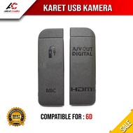 Rubber USB Canon 6D cover Hdmi Side DSLR jack mic A/V digital