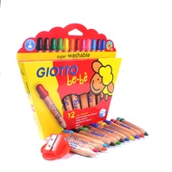 GIOTTO Be โรงเรียนอนุบาลอิตาเลียนแปรงทาสีสำหรับเด็ก10สีตะไบเล็บแบบหนาไม้ซักได้ดินสอสีขนาดใหญ่หมึกและ