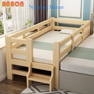 Solid Wood Baby Bed Splicing Together Children Bed Seamless Kids Bed Frame Thickening Bed Extension