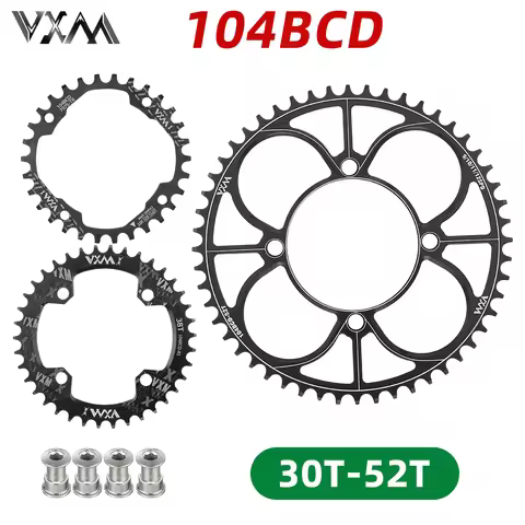 VXM 104BCD With 4Bolts 40T 42T 44T 46T 48T 50T 52T Mountain Bicycle Chainwheel MTB Crankset Narrow W