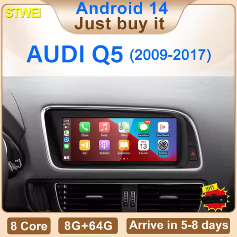 Factory Price 8.8" 8Core Android13 Auto Radio Carplay For AUDI Q5 From 09 to 16 Years Car Player Mul