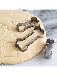 1入組卡通狗骨頭形狀餅幹和翻糖模具,烤蛋糕裝飾工具不鏽鋼餅乾切割器,適用於廚房、餐廳、蔬果、麵團切割
