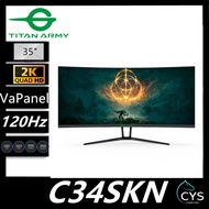 TITAN ARMY C34SKN 34.5" 2K WQHD ULTRAWIDE CURVED R1800 120HZ 1MS FREESYNC HDR400 GAMING MONITOR