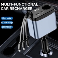 Car Charger 4 IN 1 Type-C Charger Adapter Adjustable Angle Fast Charging for Cars