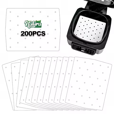 Air Fryer Perforated Paper Liners for Ninja Foodi Grill 5-in-1 AG301, AirFryer Baking Sheets for 4qt