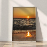 Sunset Beach Landscape Wall Poster - Wooden Frame natural 20x30cm & 30x40cm