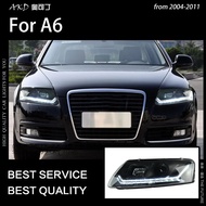 AKD Car Styling Head Lamp for A6 Headlights 2004-2011 A6 LED Headlight C5 C6 Turn Signal DRL Bi Xeno