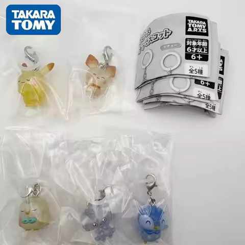 Takara Tomy Arts Pokemon Keychain Pendant Pikachu Piplup Pichu Rowlet Mini Charm Hanging For Umbrell
