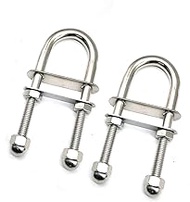 JY-MARINE Stainless Steel 316 Eye Bolts Boat Stern Bow Eye Tie Down U Bolt with Plate and Nuts Choos