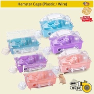 Sangkar Hamster Mewah / Luxury Hamster Cage with External Bathroom & Running Wheel - (Plastic / Wire