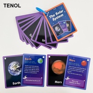 [TENOL] 15x Solar System Flash Cards Pocket Card for Kids Coordination Vocabulary Flash Cards for Ac